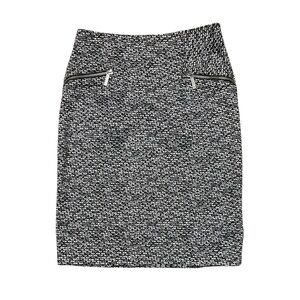 MICHEAL Michael Kors Black White Pencil Skirt Faux Zipper